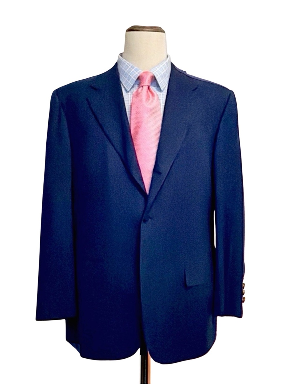 Bijan Men’s Navy Micro-Check Suit | Super 100’s Wool | Luxury Italian Tailoring
